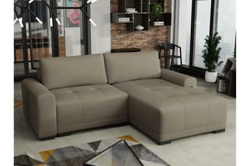 Denegal 2-sits Vänstervänd Bäddsoffa med Förvaring 130x190 cm i Tyg - Gråbeige - Möbler - Soffa - Bäddsoffa