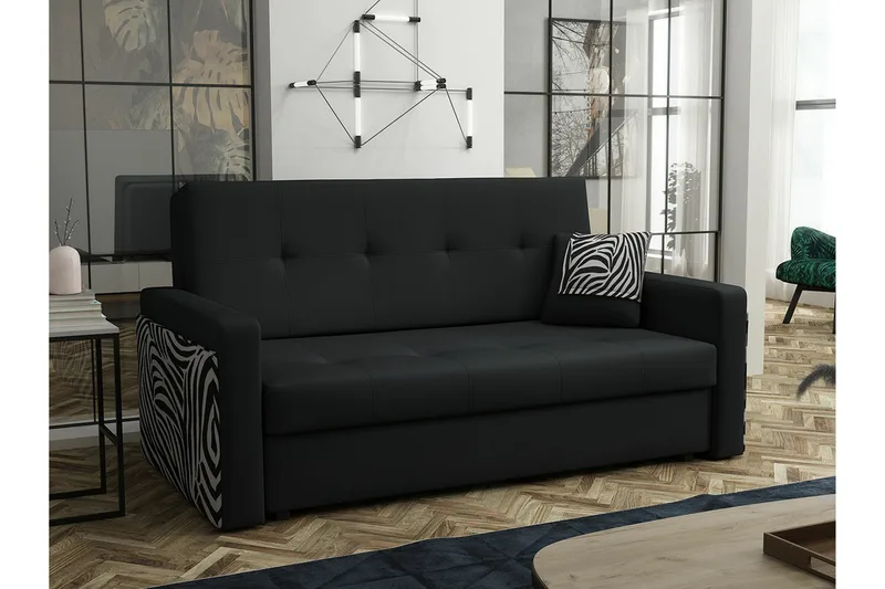 Denegal 3-sits Bäddsoffa NO_BRAND Black - Möbler - Soffa - Bäddsoffa