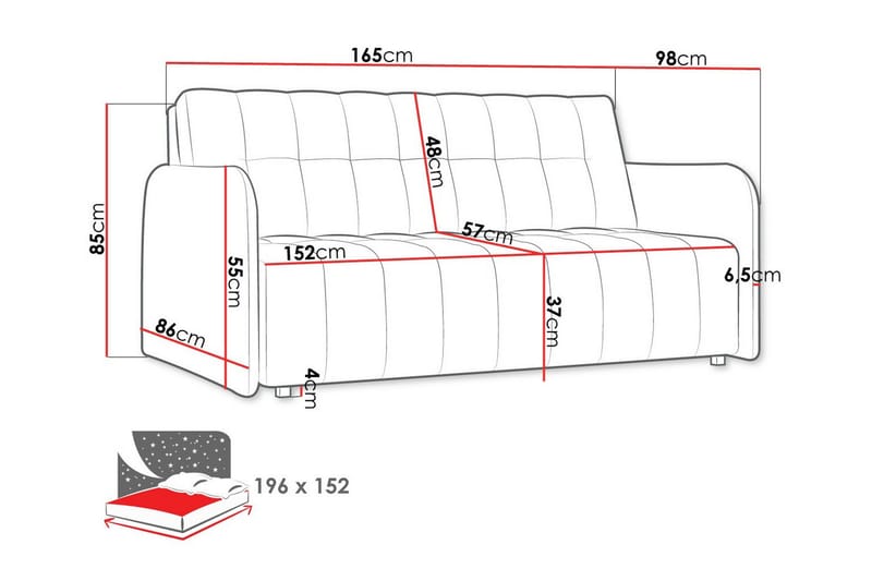 Denegal 3-sits Bäddsoffa - Möbler - Soffa - Bäddsoffa