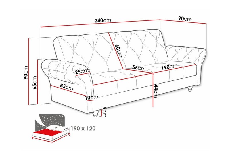 Denegal 3-sits Bäddsoffa - Bäddsoffa - Bäddsoffa 3 sits