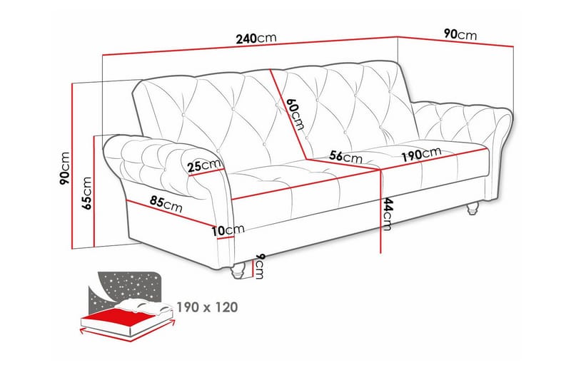 Denegal 3-sits Bäddsoffa - Bäddsoffa - Bäddsoffa 3 sits