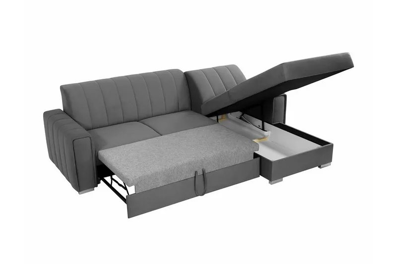 Denegal 3-sits Hörnbäddsoffa Beige/Light beige - Möbler - Soffa - Bäddsoffa