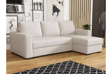 Denegal 3-sits Hörnbäddsoffa - Cream - Möbler - Soffa - Bäddsoffa