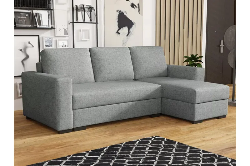 Denegal 3-sits Hörnbäddsoffa - Grå - Möbler - Soffa - Bäddsoffa