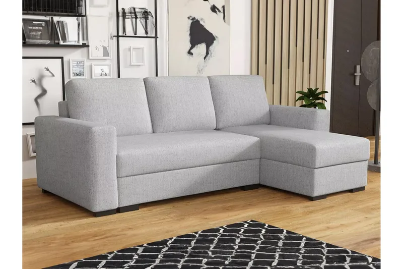 Denegal 3-sits Hörnbäddsoffa - Ljusgrå - Möbler - Soffa - Bäddsoffa