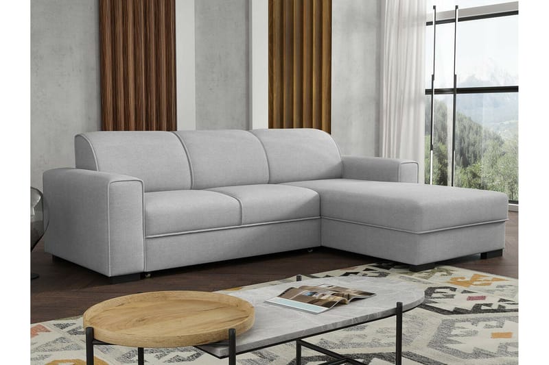 Denegal 3-sits Hörnbäddsoffa Ljusgrå - Möbler - Soffa - Bäddsoffa