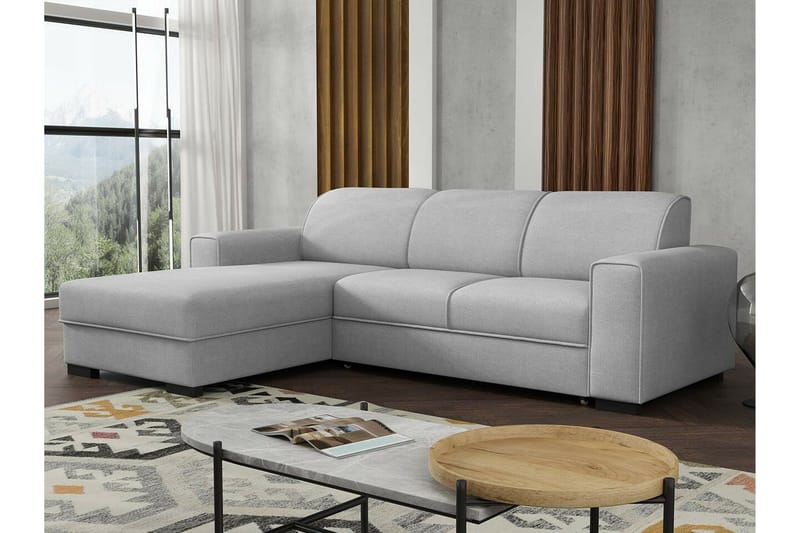 Denegal 3-sits Hörnbäddsoffa Ljusgrå - Möbler - Soffa - Bäddsoffa
