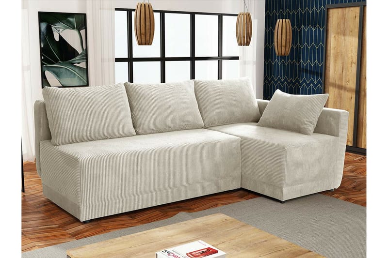 Denegal 3-sits Hörnbäddsoffa NO_BRAND beige - Möbler - Soffa - Bäddsoffa
