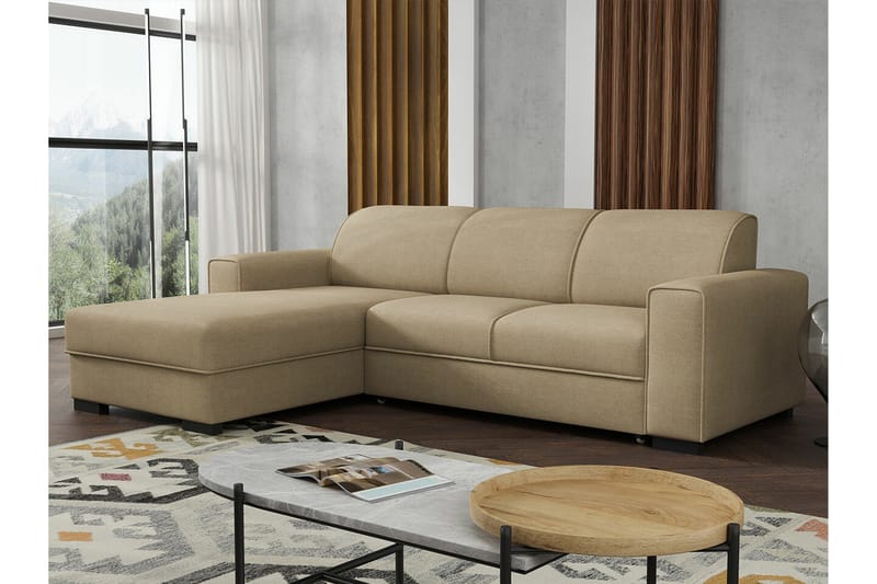 Denegal 3-sits Hörnbäddsoffa NO_BRAND beige - Möbler - Soffa - Bäddsoffa