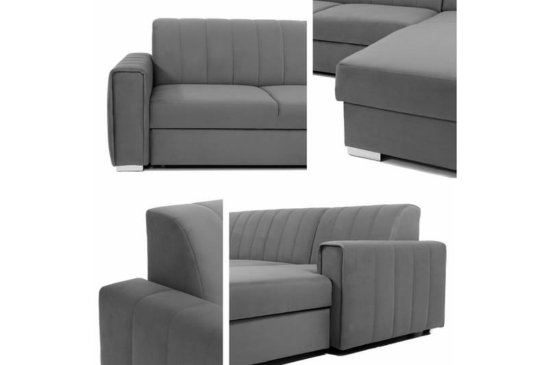 Denegal 3-sits Hörnbäddsoffa NO_BRAND Black - Möbler - Soffa - Bäddsoffa