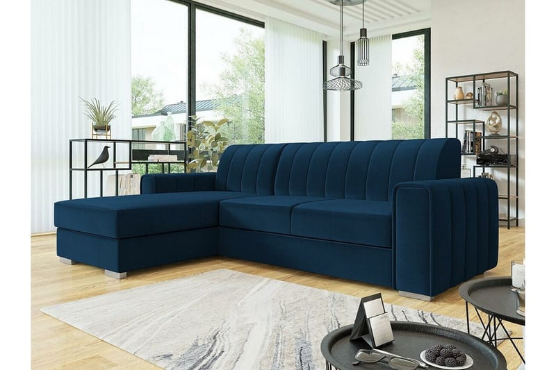 Denegal 3-sits Hörnbäddsoffa NO_BRAND Dark blue - Möbler - Soffa - Bäddsoffa