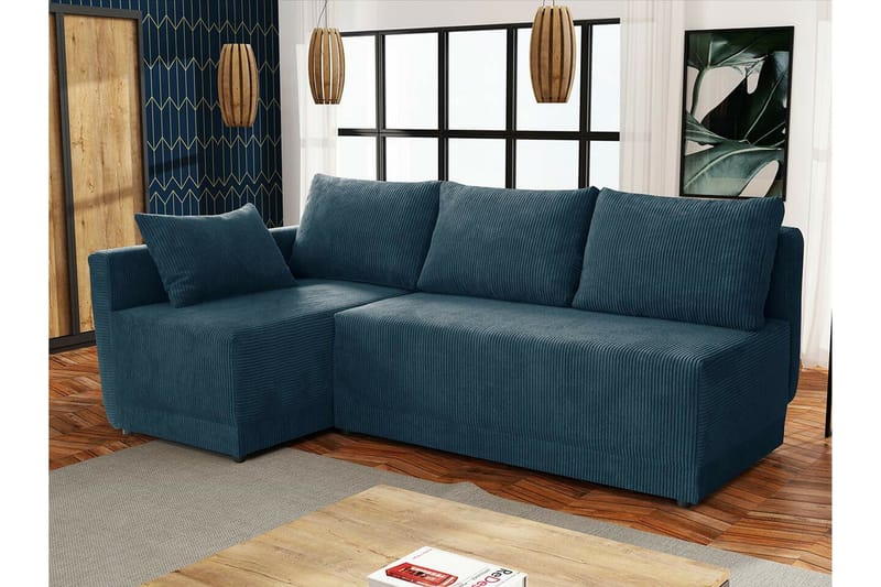 Denegal 3-sits Hörnbäddsoffa NO_BRAND Dark blue - Möbler - Soffa - Bäddsoffa