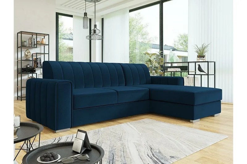 Denegal 3-sits Hörnbäddsoffa NO_BRAND Dark blue - Möbler - Soffa - Bäddsoffa