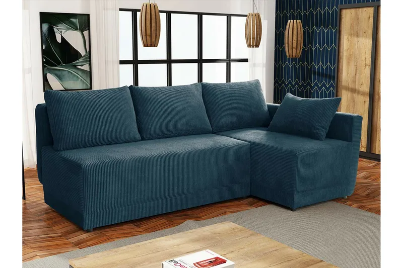 Denegal 3-sits Hörnbäddsoffa NO_BRAND Dark blue - Möbler - Soffa - Bäddsoffa