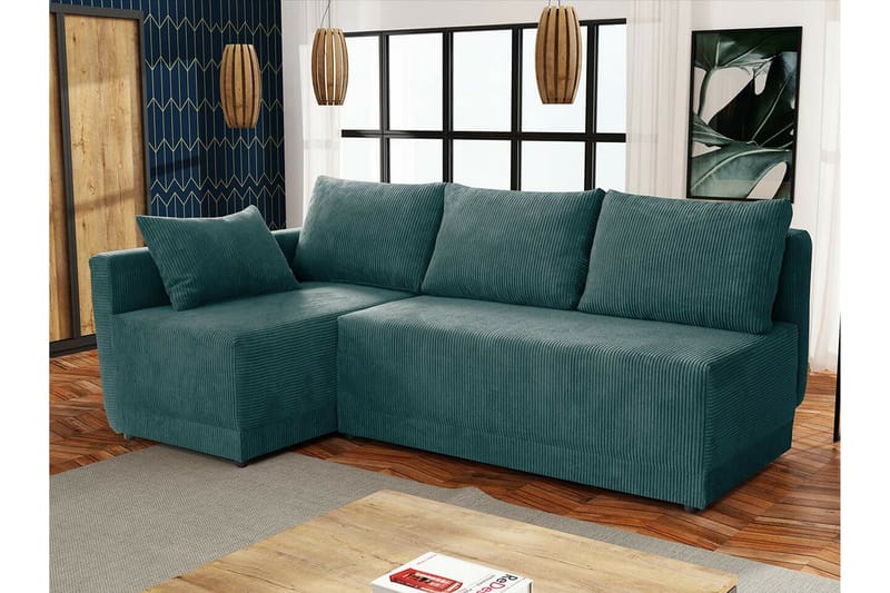 Denegal 3-sits Hörnbäddsoffa NO_BRAND Dark green - Möbler - Soffa - Bäddsoffa