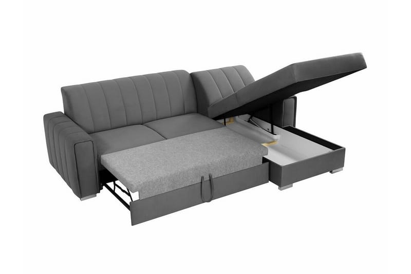 Denegal 3-sits Hörnbäddsoffa NO_BRAND Dark grey - Möbler - Soffa - Bäddsoffa
