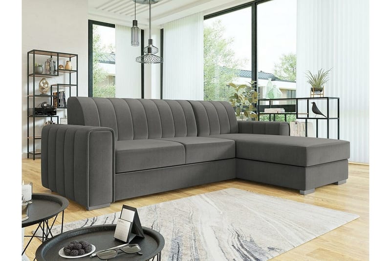 Denegal 3-sits Hörnbäddsoffa NO_BRAND Dark grey - Möbler - Soffa - Bäddsoffa