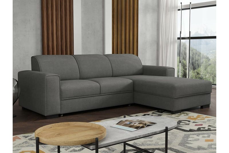 Denegal 3-sits Hörnbäddsoffa NO_BRAND Dark grey - Möbler - Soffa - Bäddsoffa
