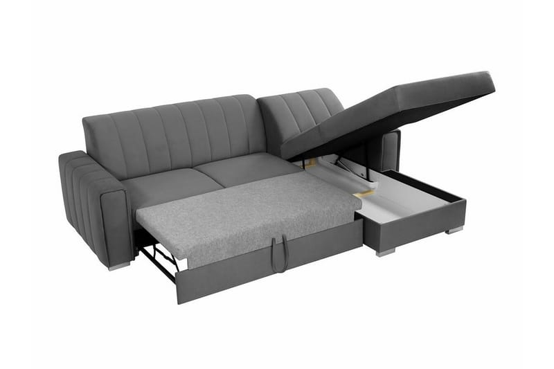 Denegal 3-sits Hörnbäddsoffa NO_BRAND Dark grey - Möbler - Soffa - Bäddsoffa
