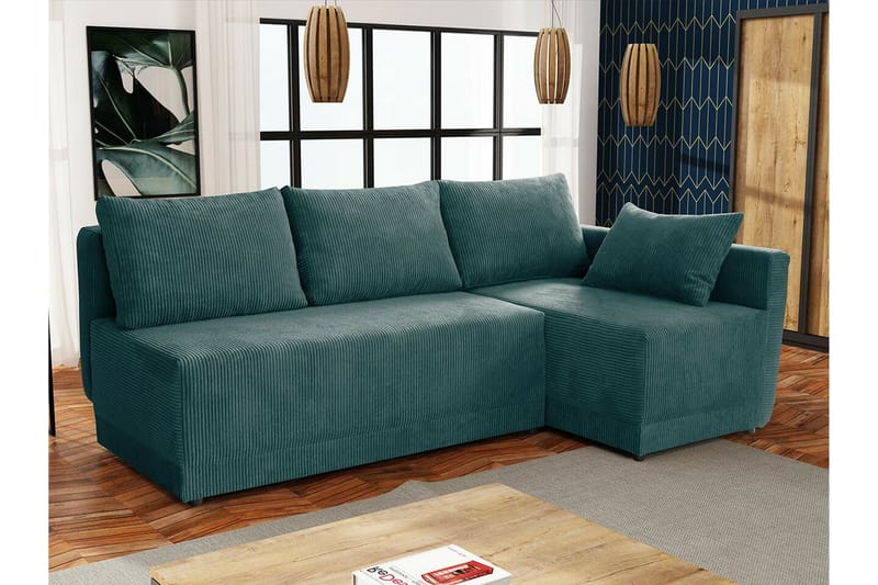 Denegal 3-sits Hörnbäddsoffa NO_BRAND Green - Möbler - Soffa - Bäddsoffa