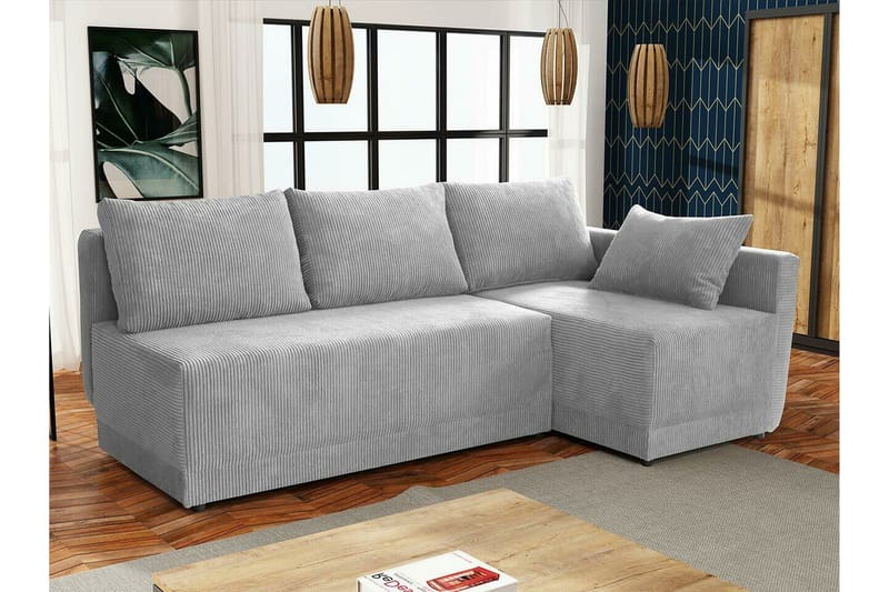 Denegal 3-sits Hörnbäddsoffa NO_BRAND Light grey/Dark grey - Möbler - Soffa - Bäddsoffa