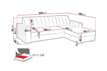 Denegal 3-sits Hörnbäddsoffa - Möbler - Soffa - Bäddsoffa