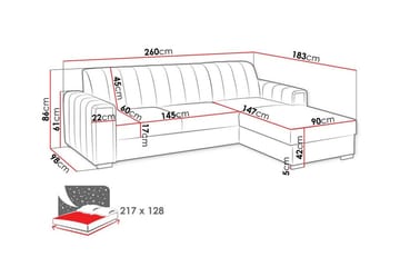 Denegal 3-sits Hörnbäddsoffa - Möbler - Soffa - Bäddsoffa