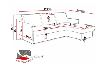 Denegal 3-sits Hörnbäddsoffa - Möbler - Soffa - Bäddsoffa