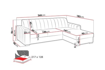 Denegal 3-sits Hörnbäddsoffa - Möbler - Soffa - Bäddsoffa