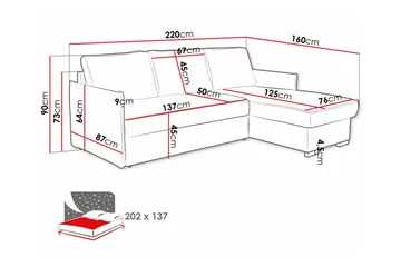 Denegal 3-sits Hörnbäddsoffa - Möbler - Soffa - Bäddsoffa