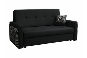 Denegal 3-sits Utdragbar Bäddsoffa 130x196 cm med Förvaring i Konstläder - Svart - Möbler - Soffa - Bäddsoffa