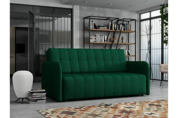 Denegal 3-sits Utdragbar Bäddsoffa 152x196 cm med Förvaring i Tyg - Grön - Möbler - Soffa - Bäddsoffa