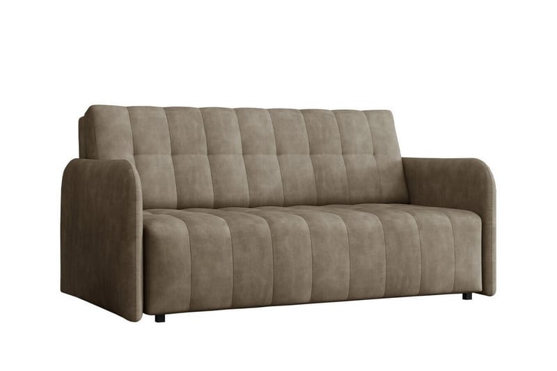 Denegal liten 3-sits Bäddsoffa Framåtbäddad i Mocka, Brun