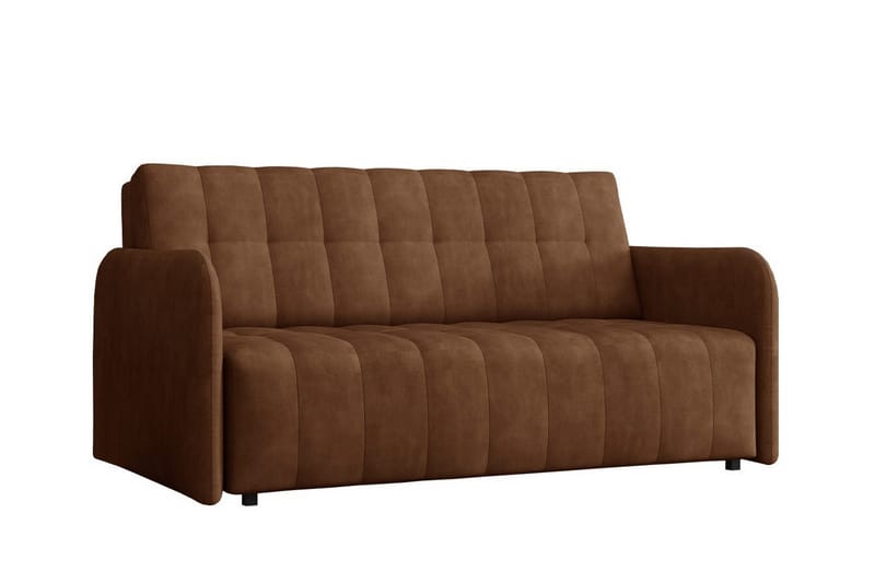 Denegal liten 3-sits Bäddsoffa Framåtbäddad i Mocka, Mörkbrun