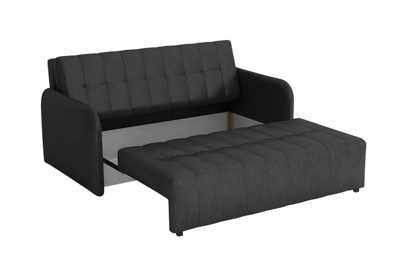 Denegal liten 3-sits Bäddsoffa Framåtbäddad i Plysch - Mörkgrå - Möbler - Soffa - Bäddsoffa