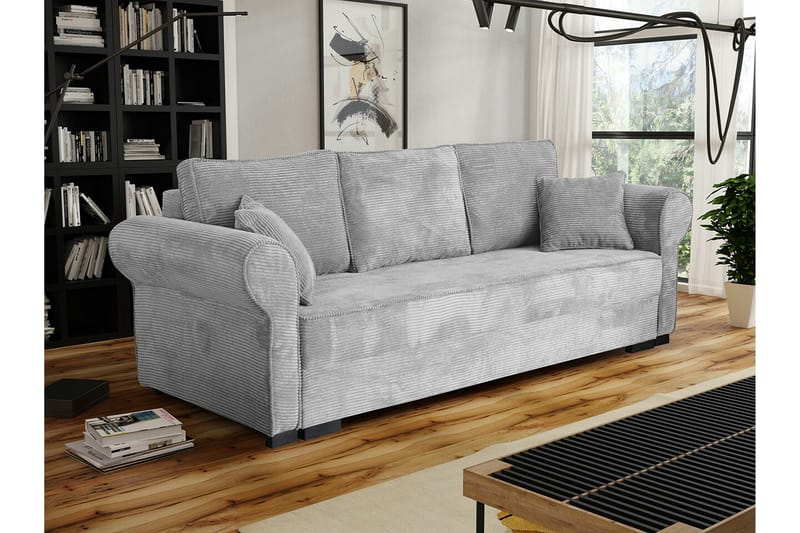 Denegal liten 3-sits Bäddsoffa Längsbäddad i Manchester - Ljusgrå/Mörkgrå - Möbler - Soffa - Bäddsoffa
