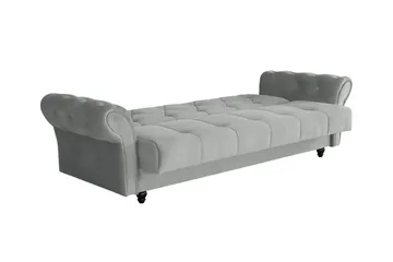 Denegal liten 3-sits Bäddsoffa Längsbäddad i Plysch - Mörkbrun - Möbler - Soffa - Bäddsoffa