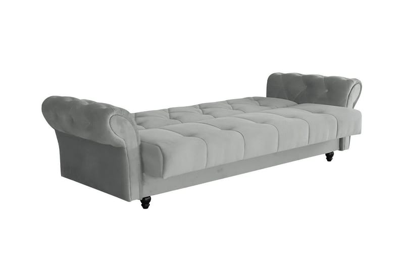 Denegal liten 3-sits Bäddsoffa Längsbäddad i Plysch - Mörkbrun - Möbler - Soffa - Bäddsoffa