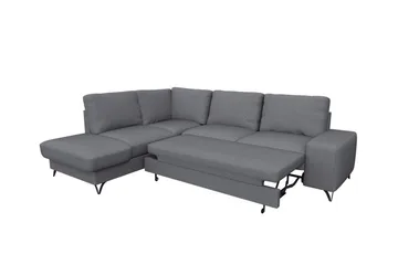 Derry 4-sits Höger L-formad Hörnbäddsoffa med Förvaring i Tyg - Grå - Möbler - Soffa - Bäddsoffa