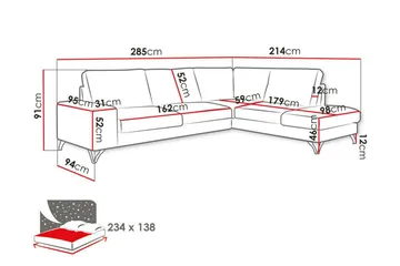 Derry 4-sits Hörnbäddsoffa - Möbler - Soffa - Bäddsoffa