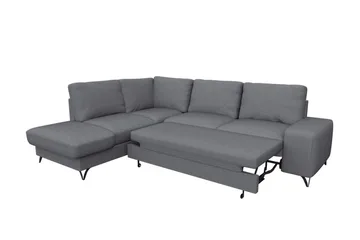 Derry 4-sits Vänster L-formad Hörnbäddsoffa med Förvaring i Tyg - Grå - Möbler - Soffa - Bäddsoffa