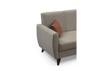 Dewan 3-sits Längsbäddad Bäddsoffa 96x183 cm med Förvaring i Linne - Beige - Möbler - Soffa - Bäddsoffa
