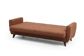 Dewan 3-sits Längsbäddad Bäddsoffa 96x183 cm med Förvaring i Tyg - Terrakotta - Möbler - Soffa - Bäddsoffa