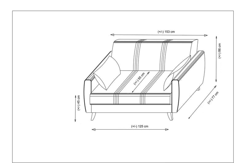 Dewan Bäddsoffa 2-sits - Mörkgrå - Möbler - Soffa - Bäddsoffa