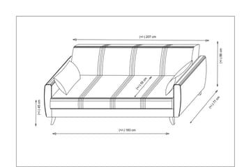 Dewan Bäddsoffa 3-sits - Mörkgrå - Möbler - Soffa - Bäddsoffa