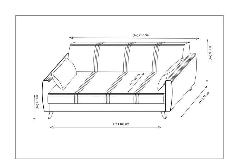 Dewan Bäddsoffa 3-sits - Mörkgrå - Möbler - Soffa - Bäddsoffa