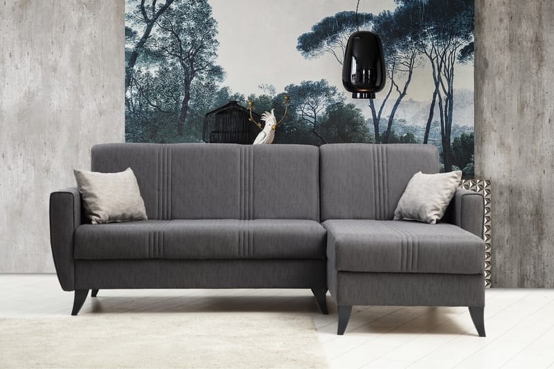 Dewan Bäddsoffa m. Divan 3-sits - Mörkgrå - Möbler - Soffa - Bäddsoffa