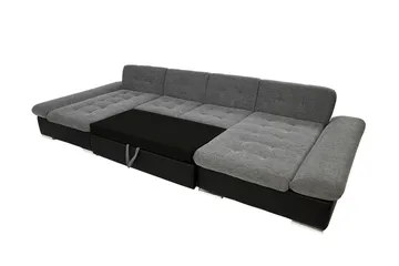 Dewitt 3-sits Bäddsoffa i Tyg och Läder - Vit|Grå - Möbler - Soffa - Bäddsoffa