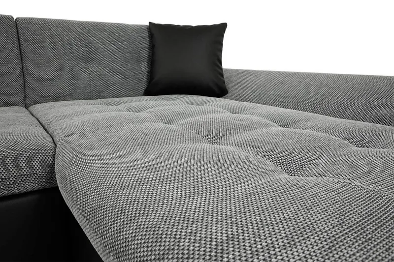 Dewitt 3-sits Bäddsoffa i Tyg och Läder - Vit|Grå - Möbler - Soffa - Bäddsoffa