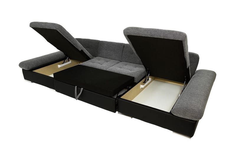 Dewitt 3-sits Bäddsoffa i Tyg - Svart - Möbler - Soffa - Bäddsoffa